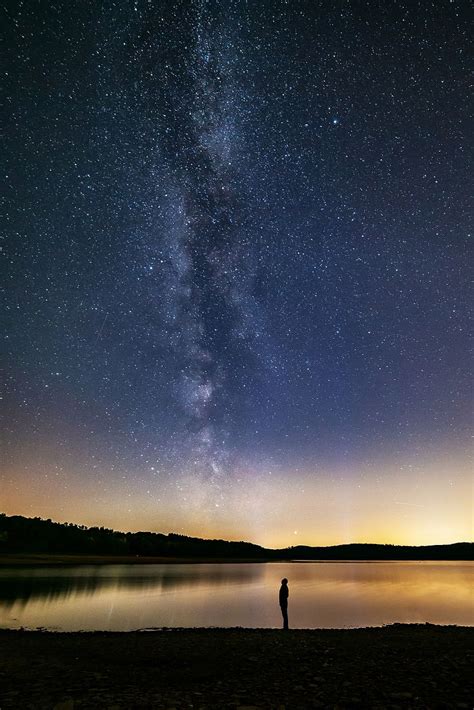 Free Download Milky Way Human Lake Dreams Night Sky Galaxy