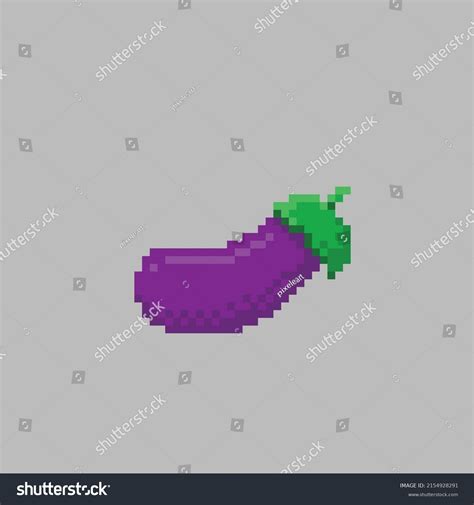 Eggplant Pixel Art Style Stock Vector Royalty Free 2154928291