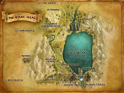 Lotro Map Of The East Wall Middle Earth Map Lord Of The Rings
