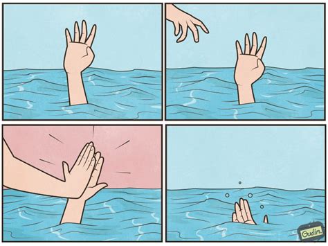 drowning high five meme template and creator
