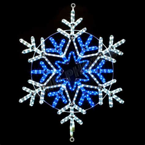 31 Blue And White Led Rope Light Snowflake Motif Silhouette Display