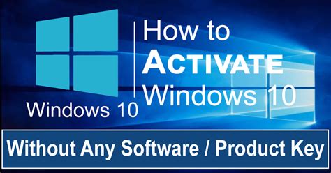 How To Activate Windows 10 Without Any Software Product Key