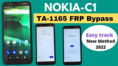 Nokia C TA FRP Bypass Nokia C Google Lock Bypass Without Pc New Method YouTube