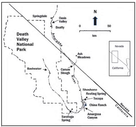 The Amargosa River Has Its Origin At An Elevation Of 1200 M On Pahute Download Scientific