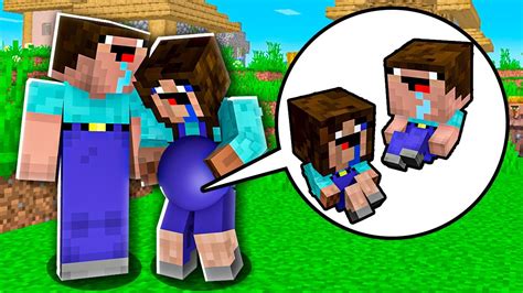 How Noob Girl Born Baby Son And Daughter Minecraft Noob Vs Pro 100