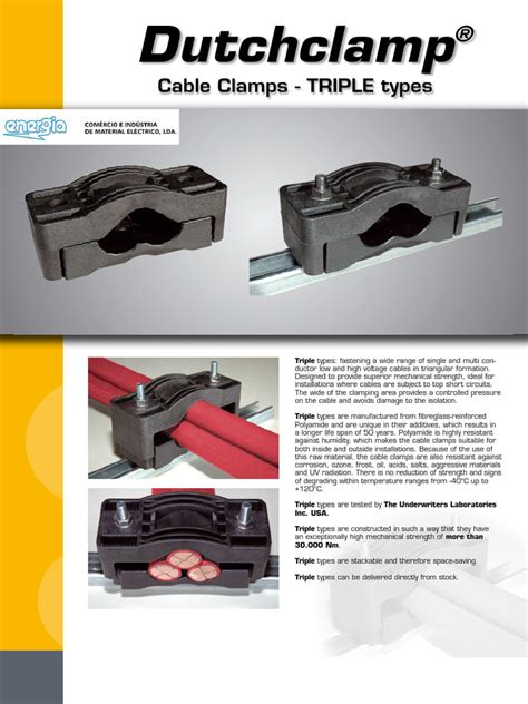 Opm Dutchclamp Cable Clamps Triple Types Pdf