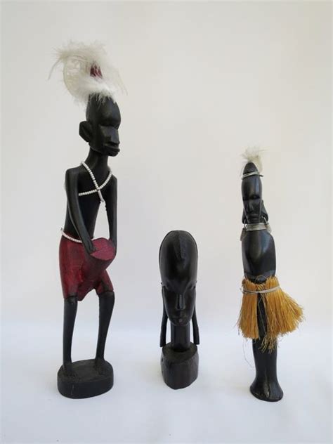 Wood Lot With 3 African Figures Catawiki