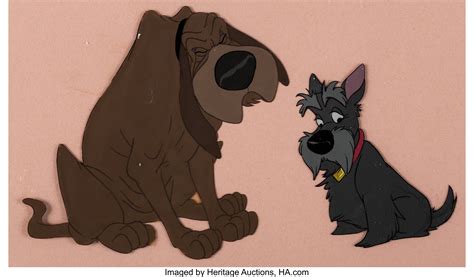 Lady And The Tramp Jock And Trusty Production Cel Setup Walt Lot