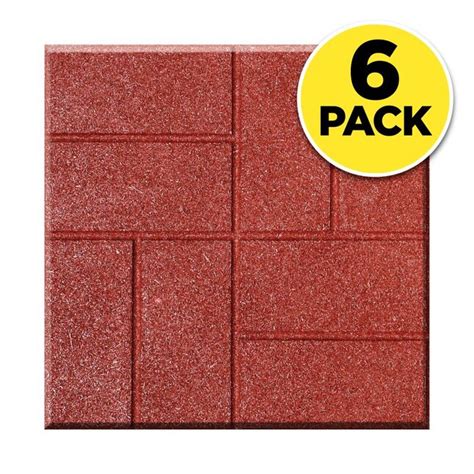 Rubberific 16 In X 1 In Red Rubber Paver At
