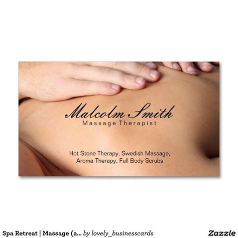 Spa Retreat Massage Appointment Card Appointment Card Massage Therapy