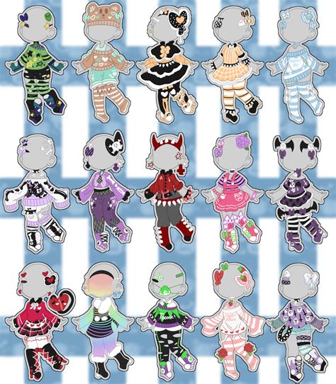 Mixed Outfit Adopts Closed By Horror Star On Deviantart Kawaii