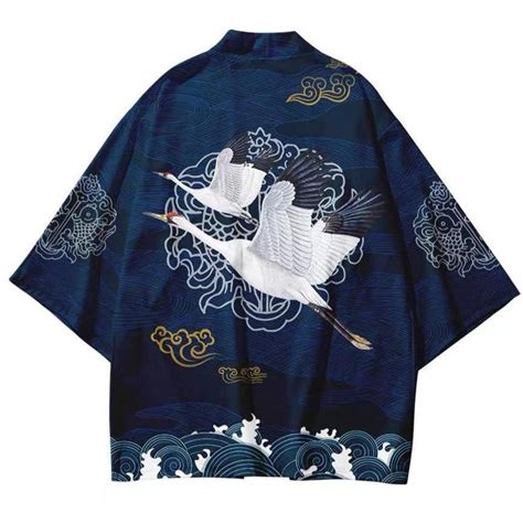 Japanese Crane Kimono Jacket Foxtume