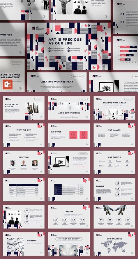 Art Gallery Powerpoint Presentation Template 50 Unique Eye Catching