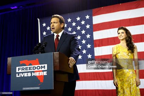 Florida Gov Ron Desantis Gives A Victory Speech After Defeating