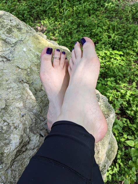 relaxing on a rock with my pretty feet oc r feetpics