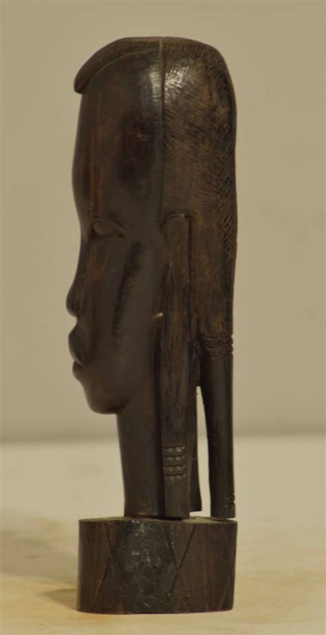 african ebony wood carved female bust statue tanzania
