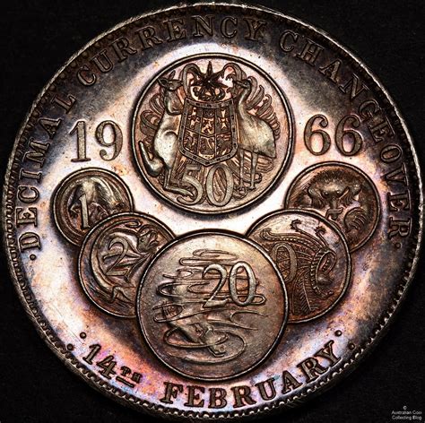 Australia 1966 Sydney Coin Club Decimal Changeover Silver Medallion
