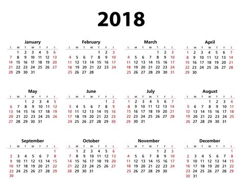 2018 Calendar Template Free Stock Photo Public Domain Pictures