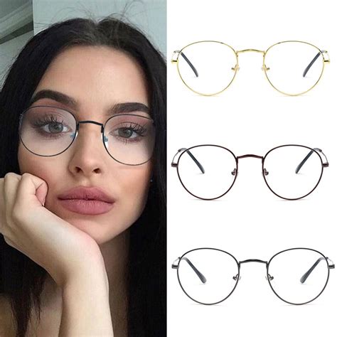 Vintage Gold Metal Frame Eyeglasses Mens Womens Sun Glasses Retro