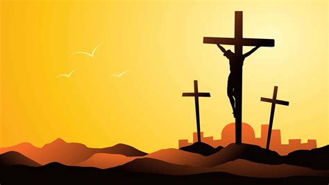 Download Jesus Crucified On The Cross Against A Dramatic Sky Wallpaper