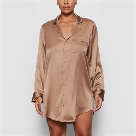 Silk Button Up Night Dress - Sienna | Silk Pajama Dress | SKIMS