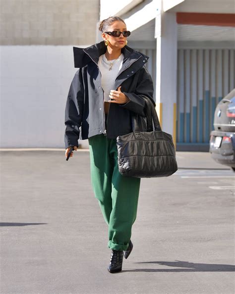 Shay Mitchell Wearing Sarah Jessica Parker Style Rolled Up Sweatpants