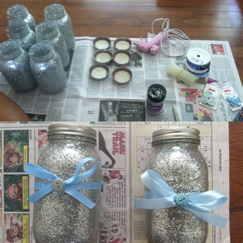All You Need Is Spray Adhesive Glitter Of Your Choice And A Mason Jar