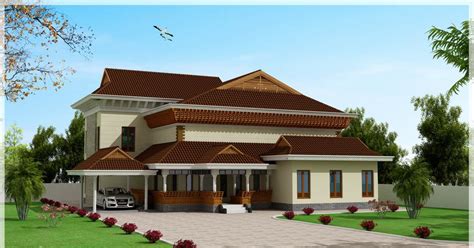 Traditional And Beautiful Kerala House Elevation At 3186 Sqft