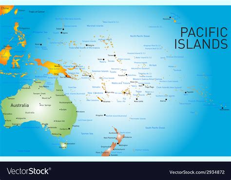 Pacific Islands Map Royalty Free Vector Image Vectorstock