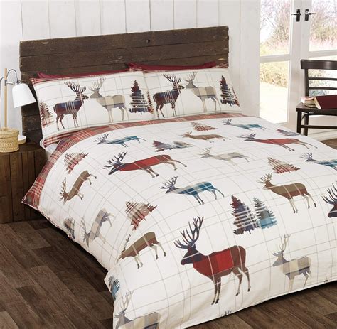 So Soft Flannelette Stag Single Duvet Cover And Pillowcase Bedding Bed