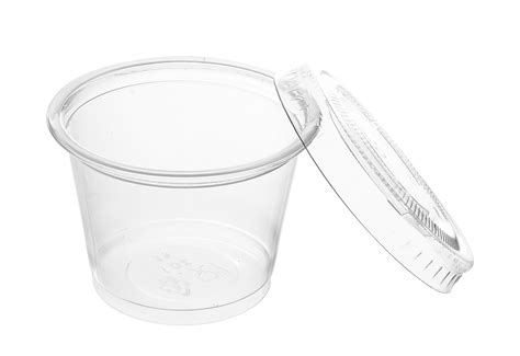 Crystalware Disposable 1 Oz Plastic Portion Cups With Lids Condiment