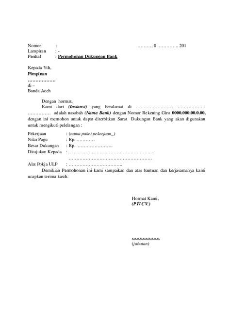 Contoh surat permohonan bantuan dana kegiatan. (PDF) Contoh Surat permohonan dukungan bank.pdf | Fadhlul ...