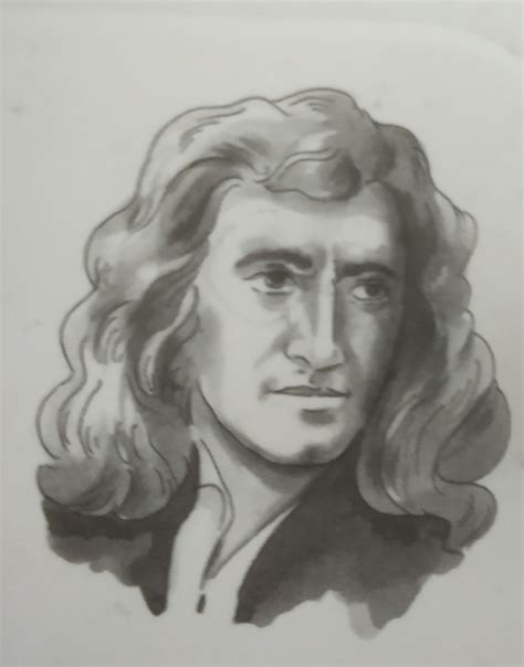 Sir Isaac Newton Pencil Sketch Portrait Tattoo Portrait Male Sketch