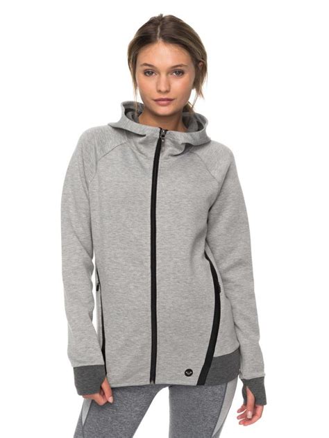Grey Womens Roxy Hoodies Jumpers And Knitwear Duel Au Soleil Technical