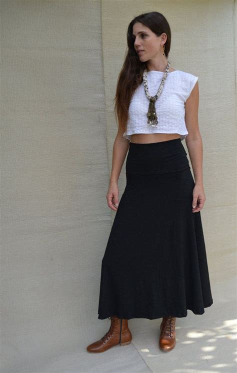 Black Maxi Skirt High Waisted Maxi Skirt A Line Skirt Etsy Black
