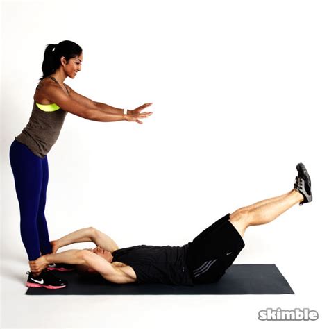Partner Leg Lifts Exercise How To Skimble Workout Trainer
