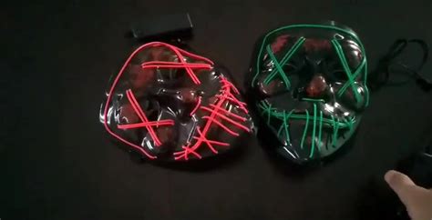 Custom Party Plastic El Wire Mask Flashing Neon Led Purge Mask For