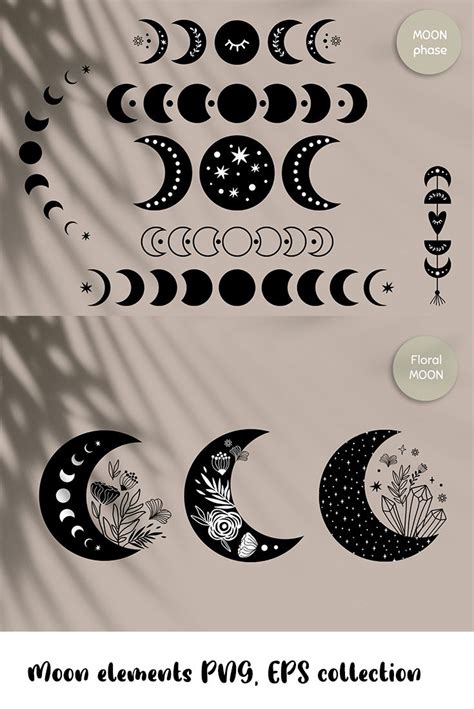 Boho Moon Phase Kids Celestial Logo In 2021 Boho Moon Floral Moon