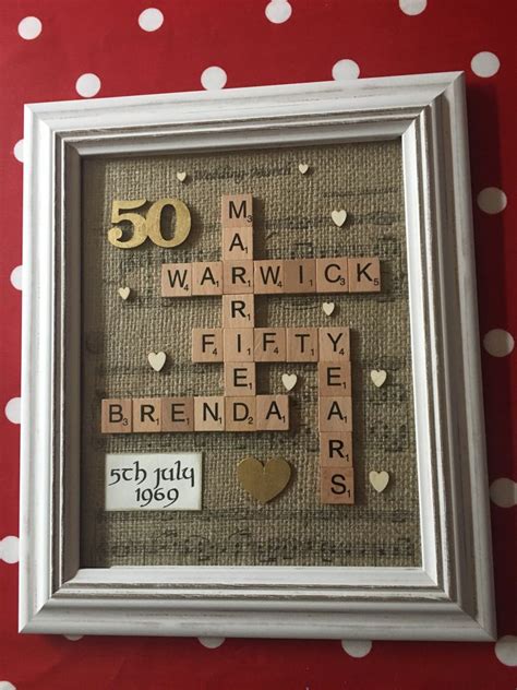Scrabble Tile Golden Wedding 50th Anniversary T 50th Anniversary