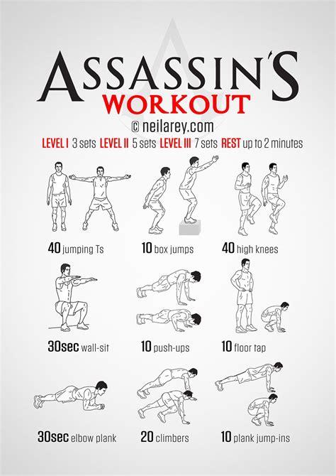 No Equipment Total Body Assassin Prep Workout Print And Use Assassins