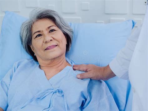 Closeup Portrait Of Smiling Asian Elderly Senior Woman Patient In
