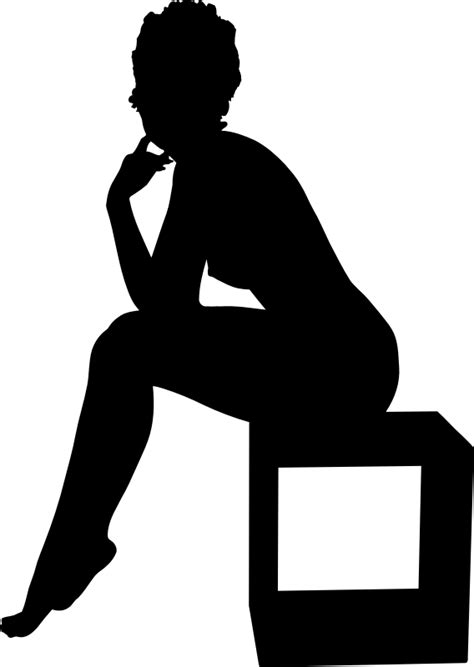 Silhouette Female Woman Sitting Black Woman Png Download 568800
