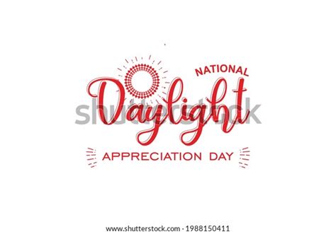 National Daylight Appreciation Day Happy Holiday Stock Vector Royalty