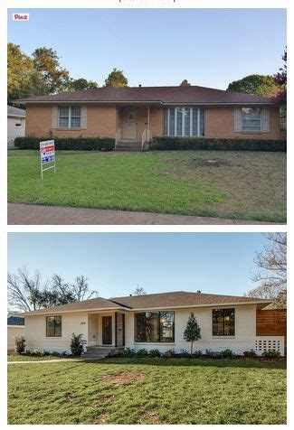 Exterior makeover brick ranch house. 1960s brick rancher | painted brick | replaced windowns ...
