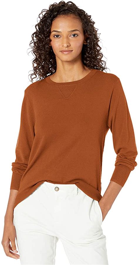 Amazon Brand Daily Ritual Womens Fine Gauge Stretch Crewneck Pullover Sweater