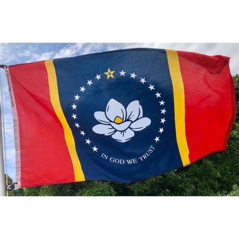 State Of Mississippi New Ms Flag With Magnolia Flower