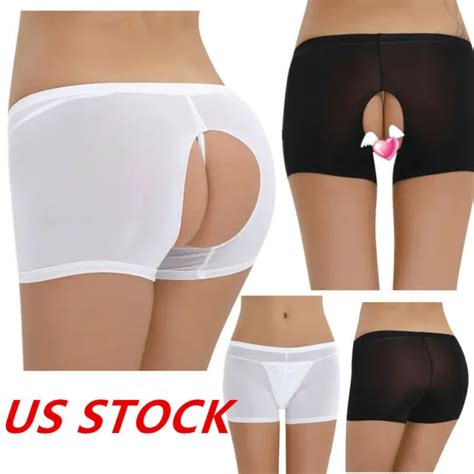 Us Womens See Through Sheer Seamless Shorts Panties Underwear Boxer Lingeries Eur 921