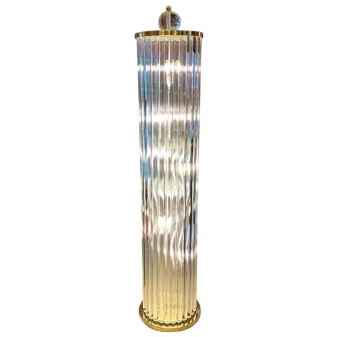 Metal Floor Lamp With Murano Glass Frosted Shade By Relco Milano Italy 1980s For Sale At 1stdibs