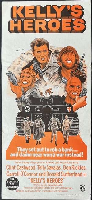 All About Movies Kellys Heroes Poster Original Daybill 1970s Re
