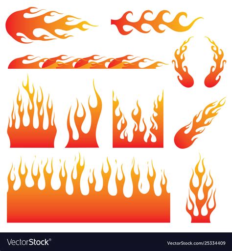 Flame Decals Great For Vehicle Graphic Or Tattoo Vector Image